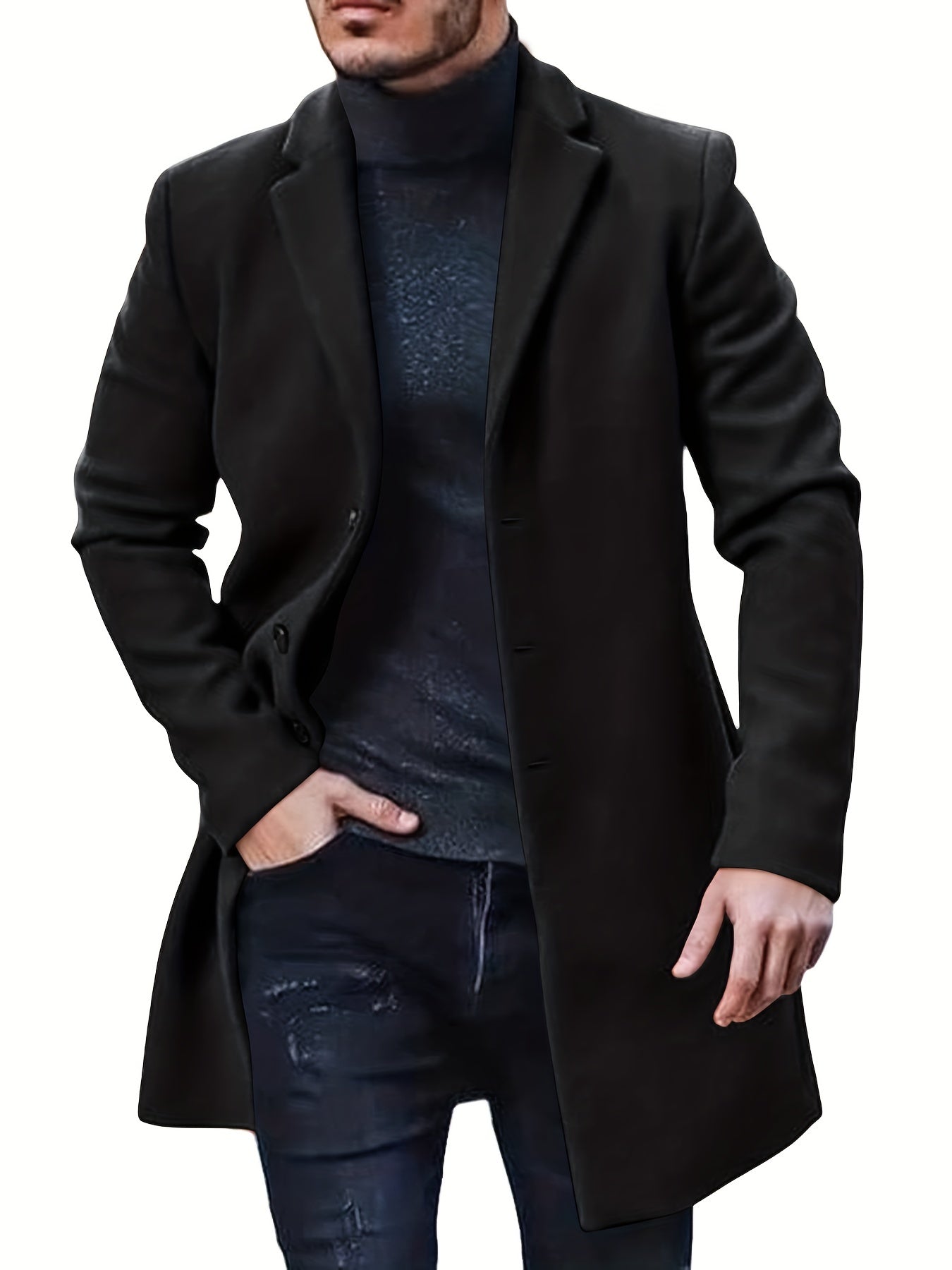 WW | Mid-Length Button-Down Trench Coat For Men - Perfect for WW | Days