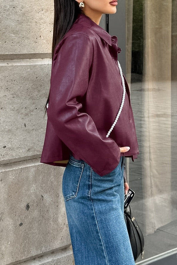 WW | Lose Passform PU Lederjacke