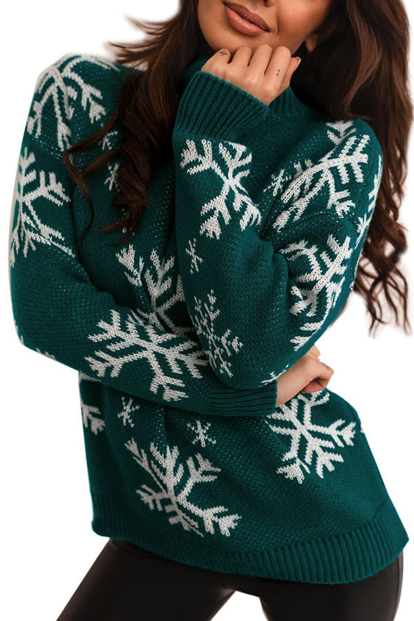 WW | Rollkragen Weihnachtsdruck Strickpullover