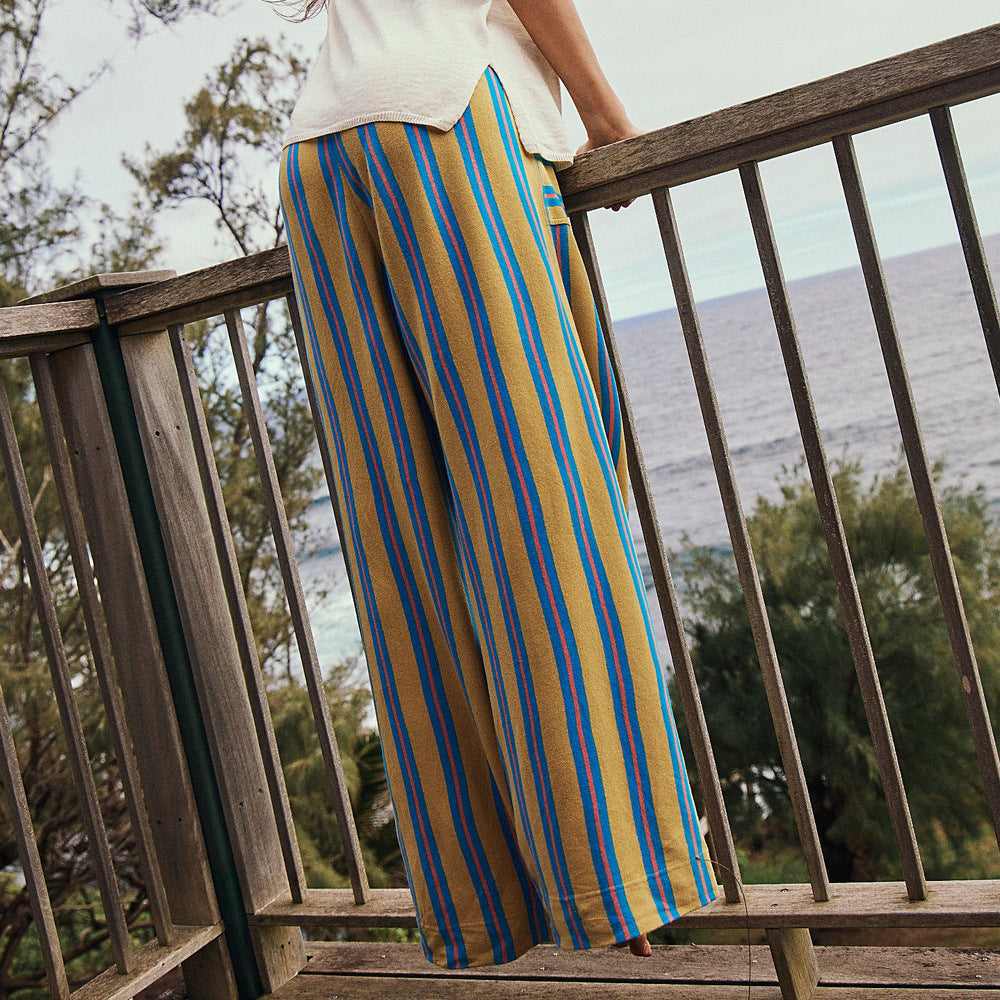 WW | Legere Gestreifte Weite Hose Für Frauen