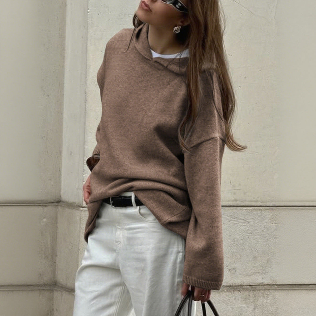 WW | Lockere Strickpullover mit Rundhals