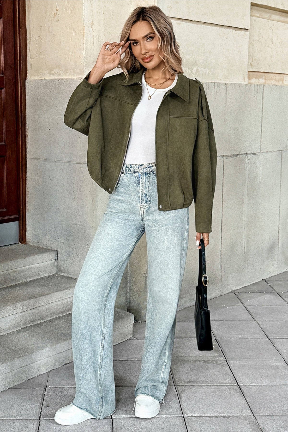 WW | Suede-Look Bomber Jacket