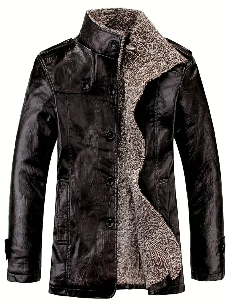 WW |  Lederjacke mit Wolle für Herren - Perfekt für Outdoor-Aktivitäten
