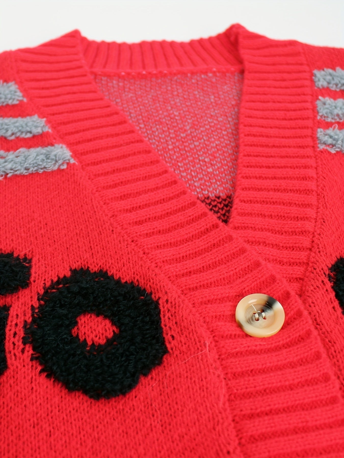 WW | Letter Pattern Button Down Cardigan For Women - Perfect For Casual Days