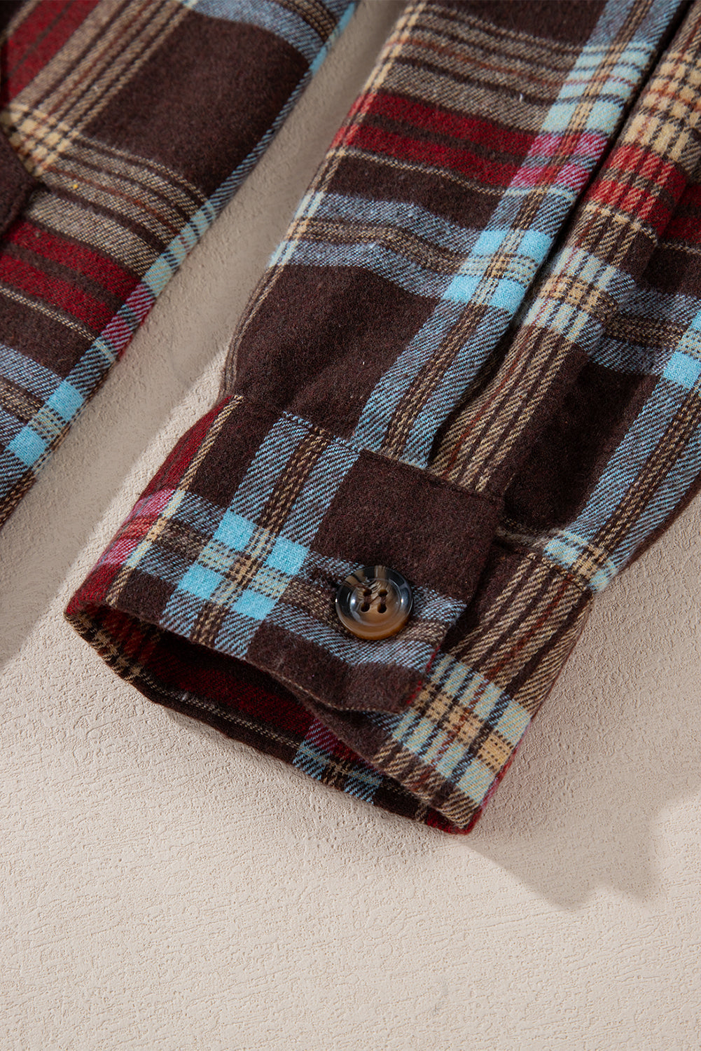 WW | Fiery Red Plus-Size Plaid Kangaroo Pocket Drawstring Hoodie