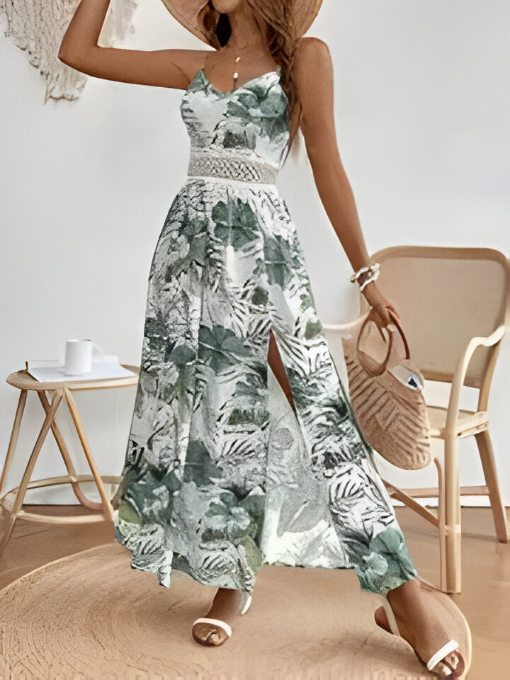 WW | Elegantes Ärmelloses Geteiltes Kleid Für Frauen