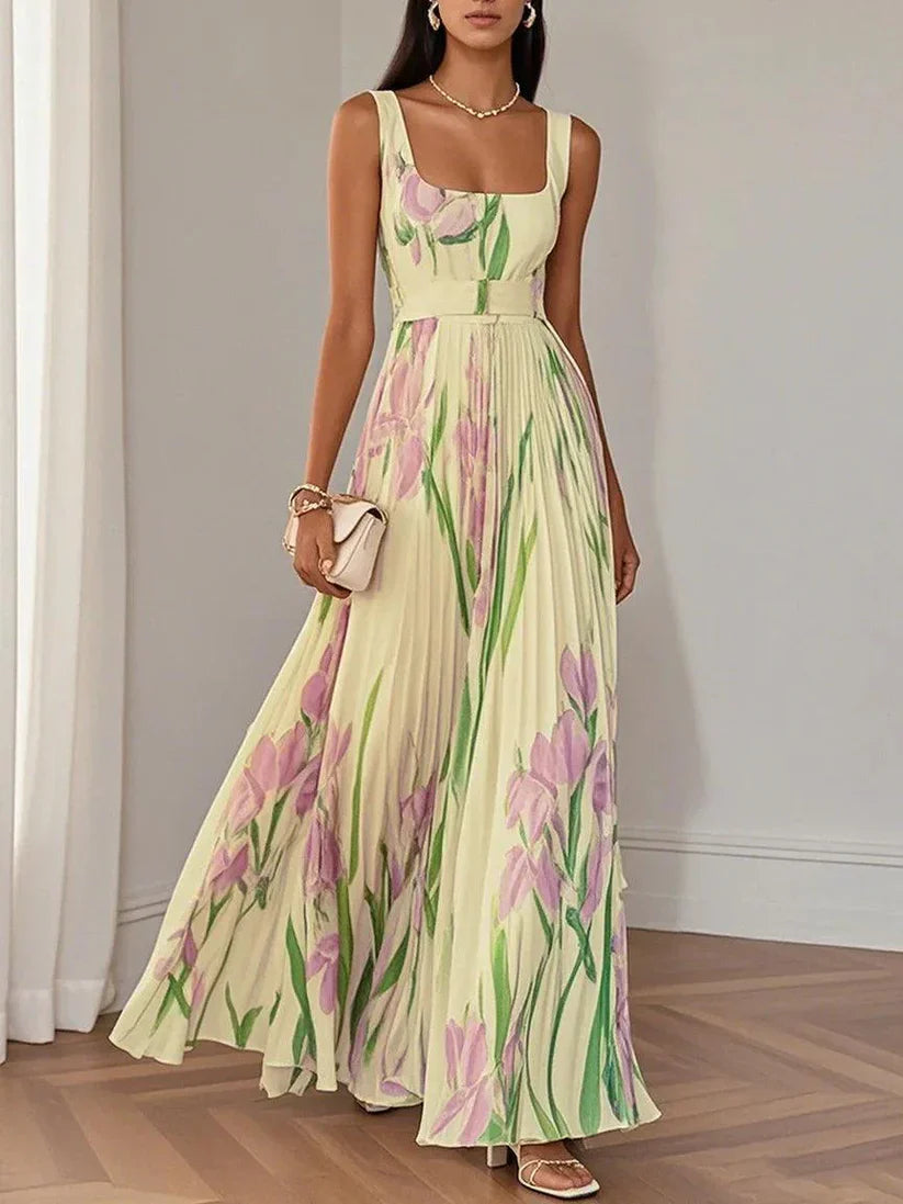 Iris Bloom™ | Summer Dress with Square Neckline