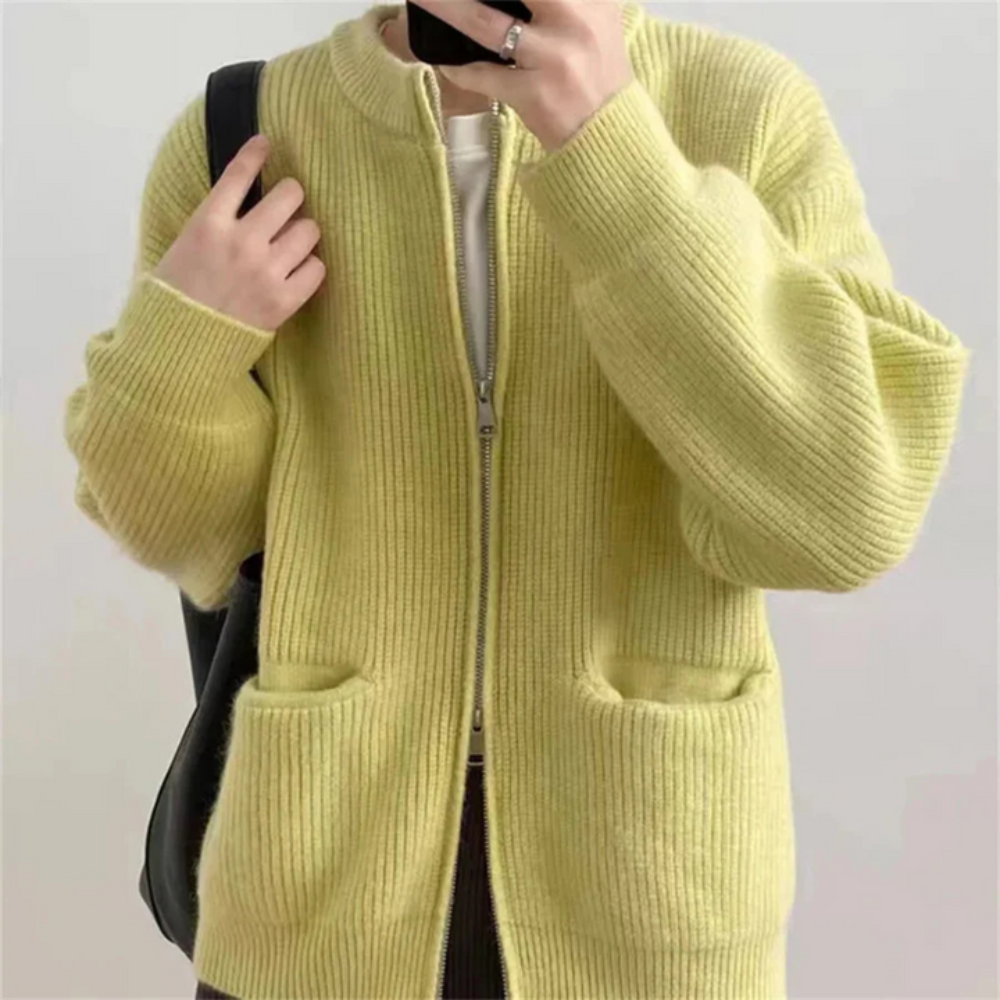 WW | Elegant plus-size women's zip-up cardigan for comfort