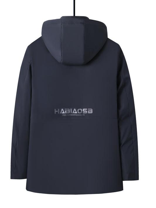 WW | Herren Steppwintermantel mit Kapuze - Warme Jacke mit Reißverschluss und Taschen