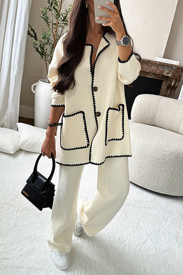 WW | Zu Stil Edge Dekorierte Tasche Lockere Mode Jacke