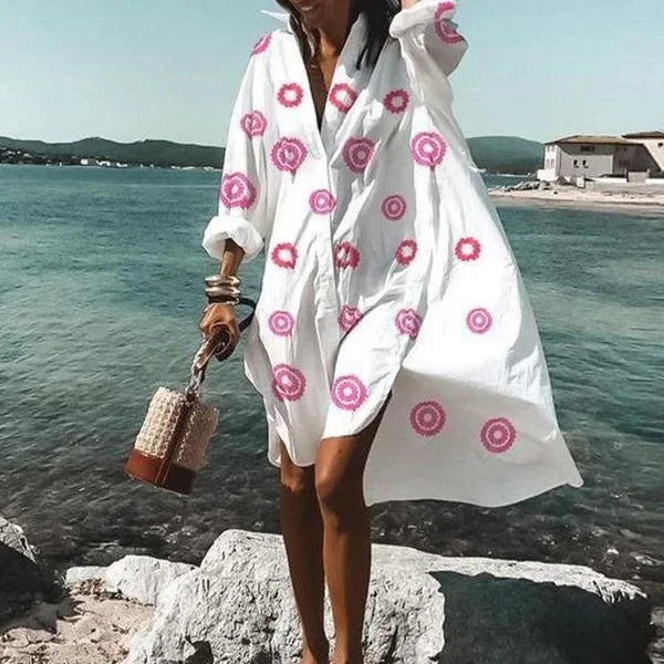 WW | Lässiges mittellanges Hemdkleid für Frauen