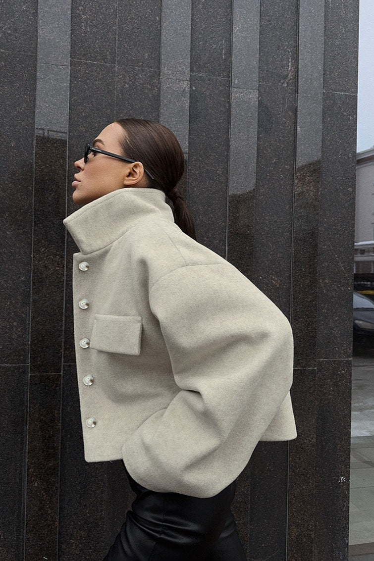 WW | Wollmischung Lockere Jacke