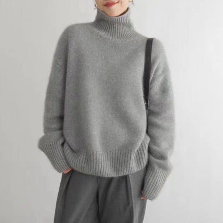 WW | Klassische und Luxuriöse Wollpullover mit Hohem Kragen