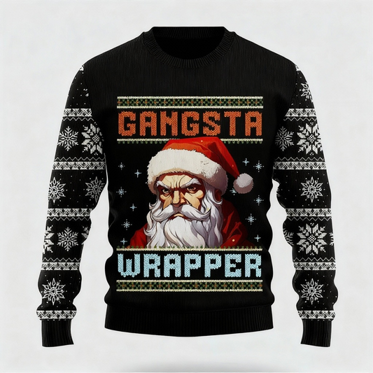 WW | Künstlerischer Weihnachtsmann Cartoon Design - Schwarzes Feiertags-Ikonen Sweatshirt