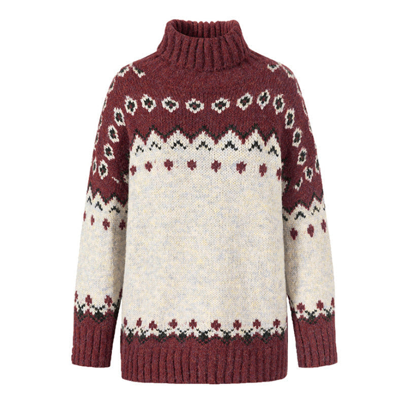 WW | Warm knitted sweater in Norwegian style