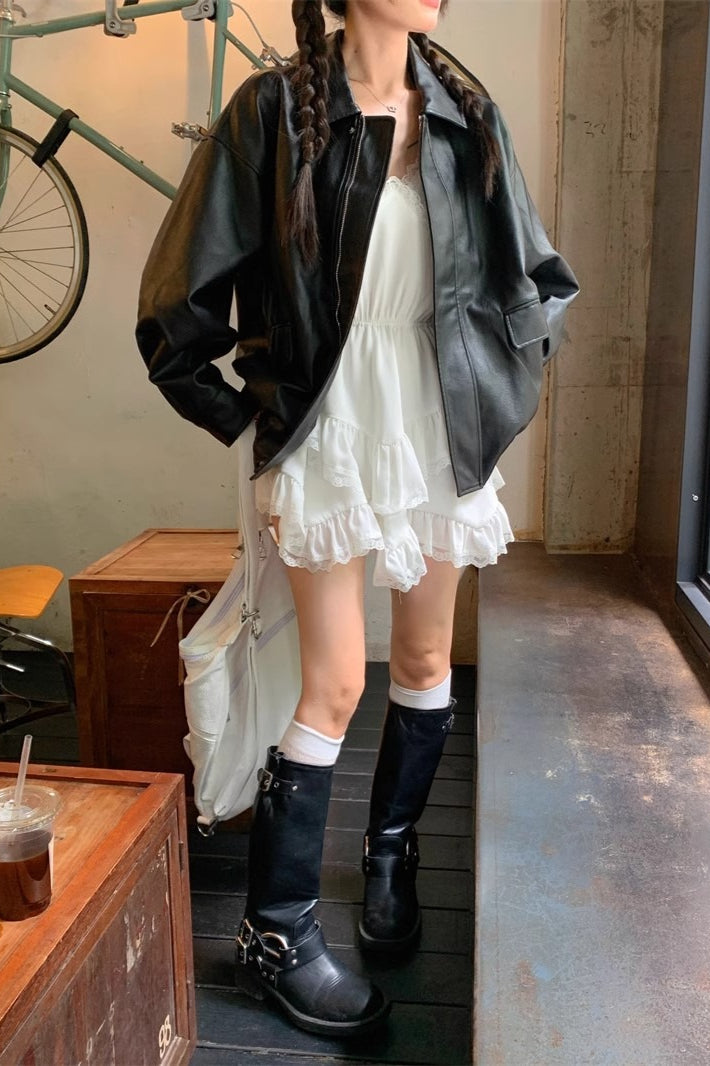 WW | Länge Oversized Motorradjacke