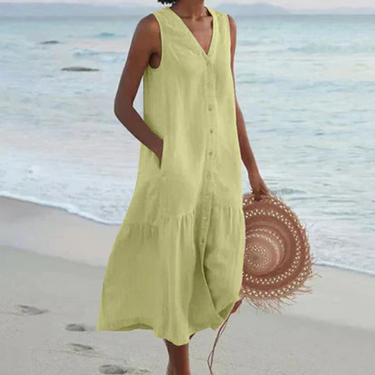 WW | Sanftes Pink Leinenkleid