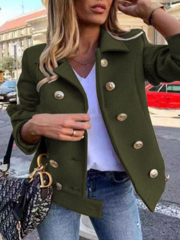 WW | Kurze Designerjacke mit goldenen Knöpfen