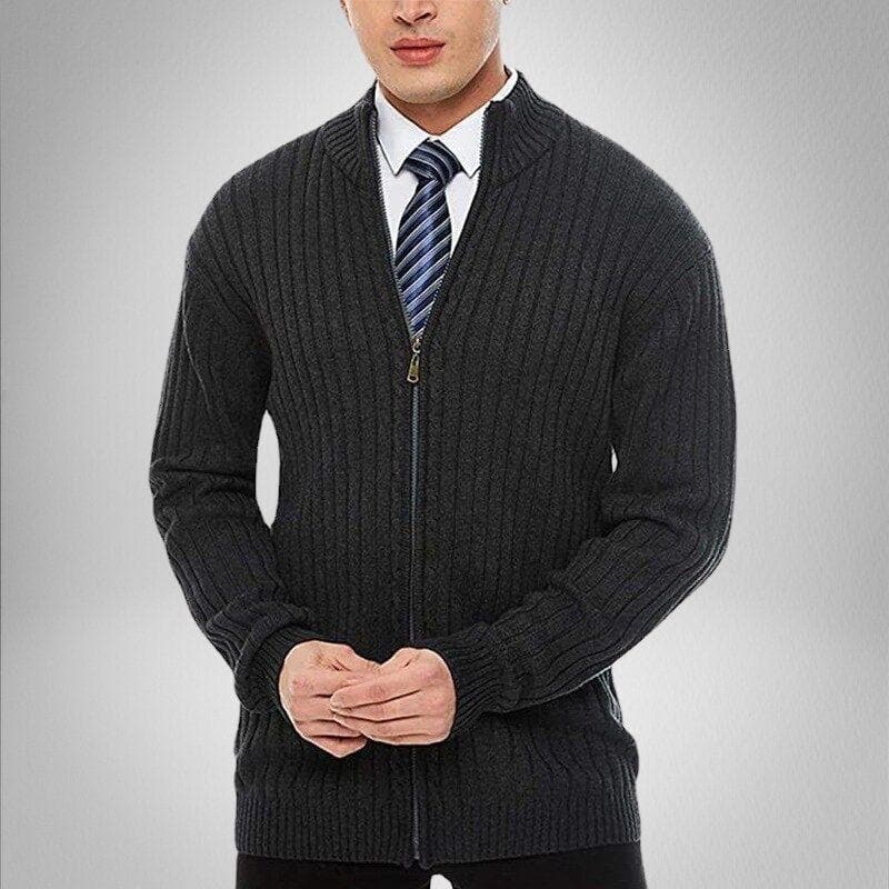 WW | Zip-Up Rib Knit High Collar Classic Fit