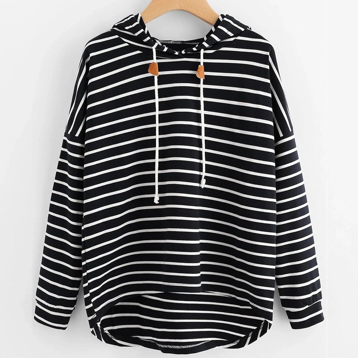 WW | Hoodie - Streifenmuster - Lockere Passform - weiches Strickmaterial mit Kordelzugkapuze