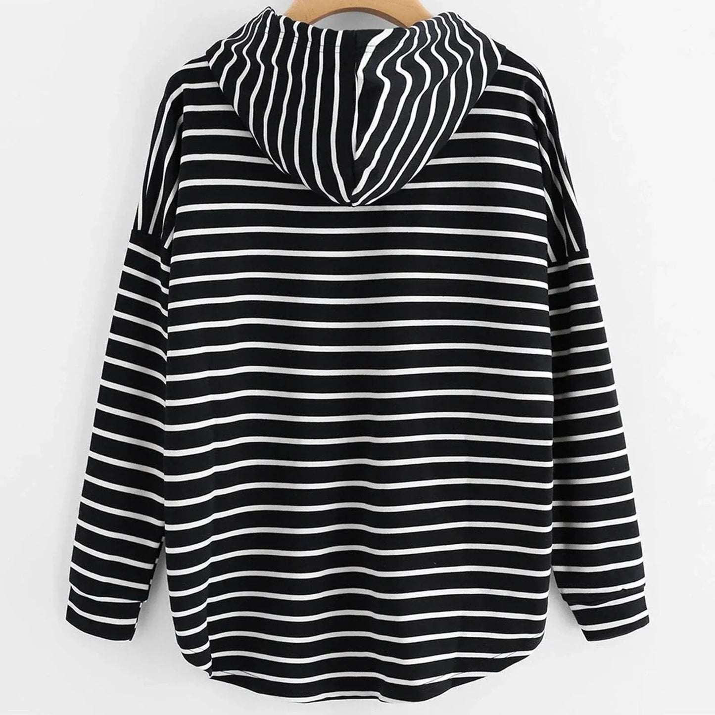 WW | Hoodie - Streifenmuster - Lockere Passform - weiches Strickmaterial mit Kordelzugkapuze