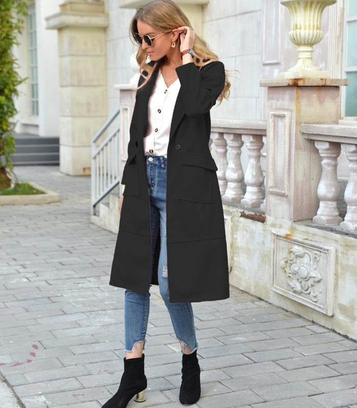 WW | Fitted Double Zip Knee Length Textured