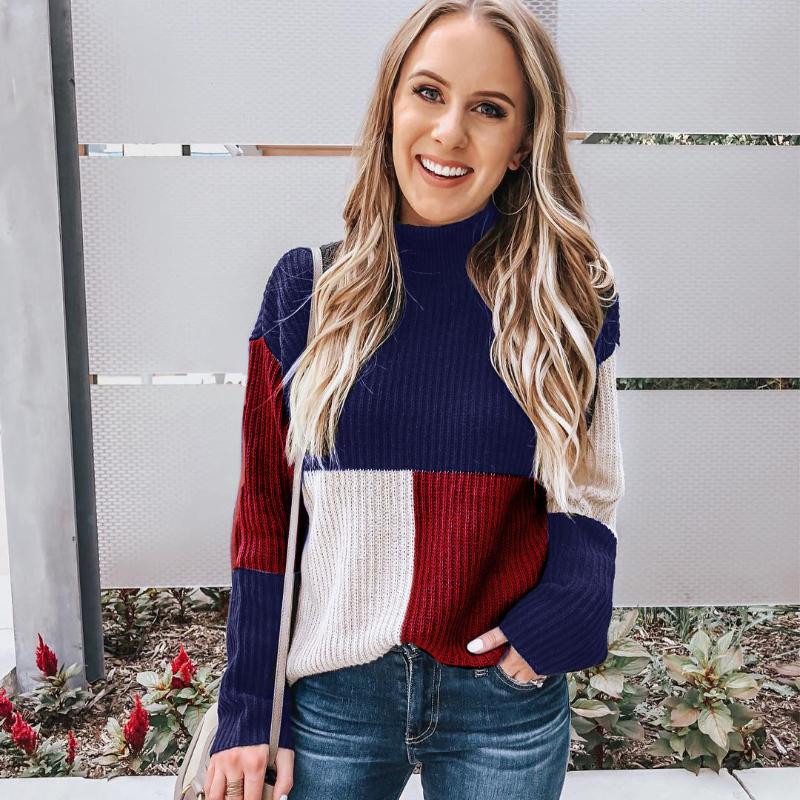 WW | Strickpullover - Oversized Fit - Blockmuster - Weich und Warm