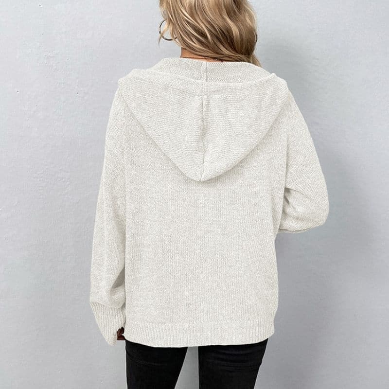 WW | Weicher Strick Kapuzenpullover Strickjacke