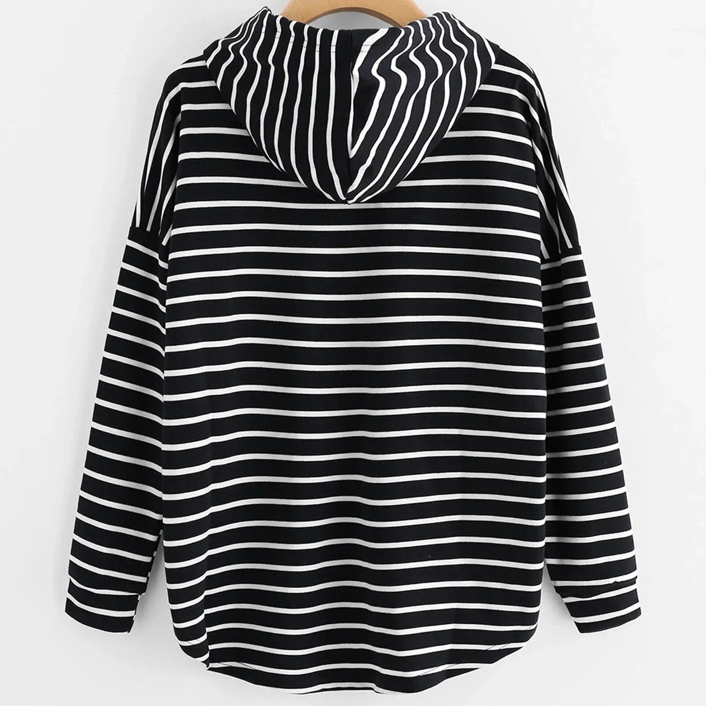 WW | Hoodie Striped Design Comfortable Loose Fit Long Sleeve Casual