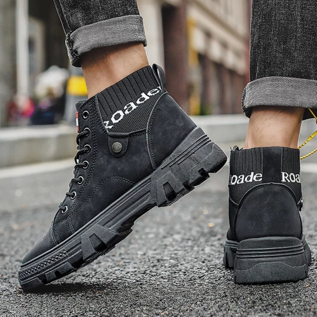 WW | Schuhe Hohe Sneaker Strapazierfähige Sohle Schnürung Bequemer Rippkragen