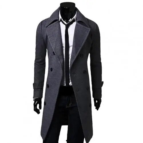 WW | Trench Coat Windproof Jacket with Double Breasting