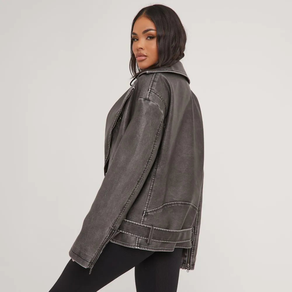 WW | Oversized Lederjacke für Frauen