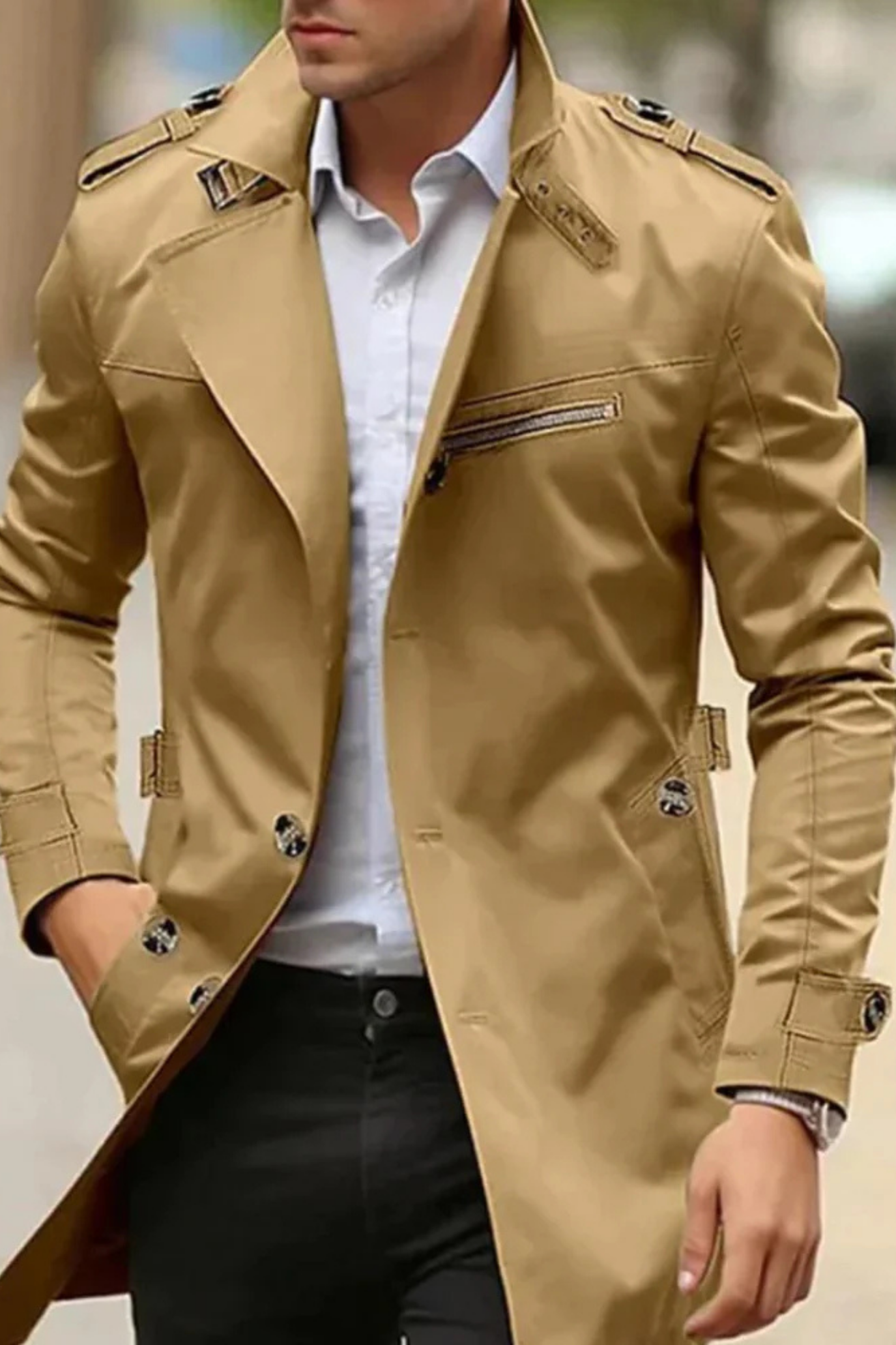 Johnson Premium Jacket for Men - Dark Beige