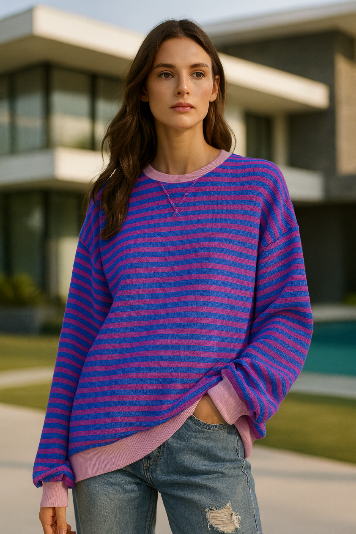 Dahlia Striped Cotton Jumper