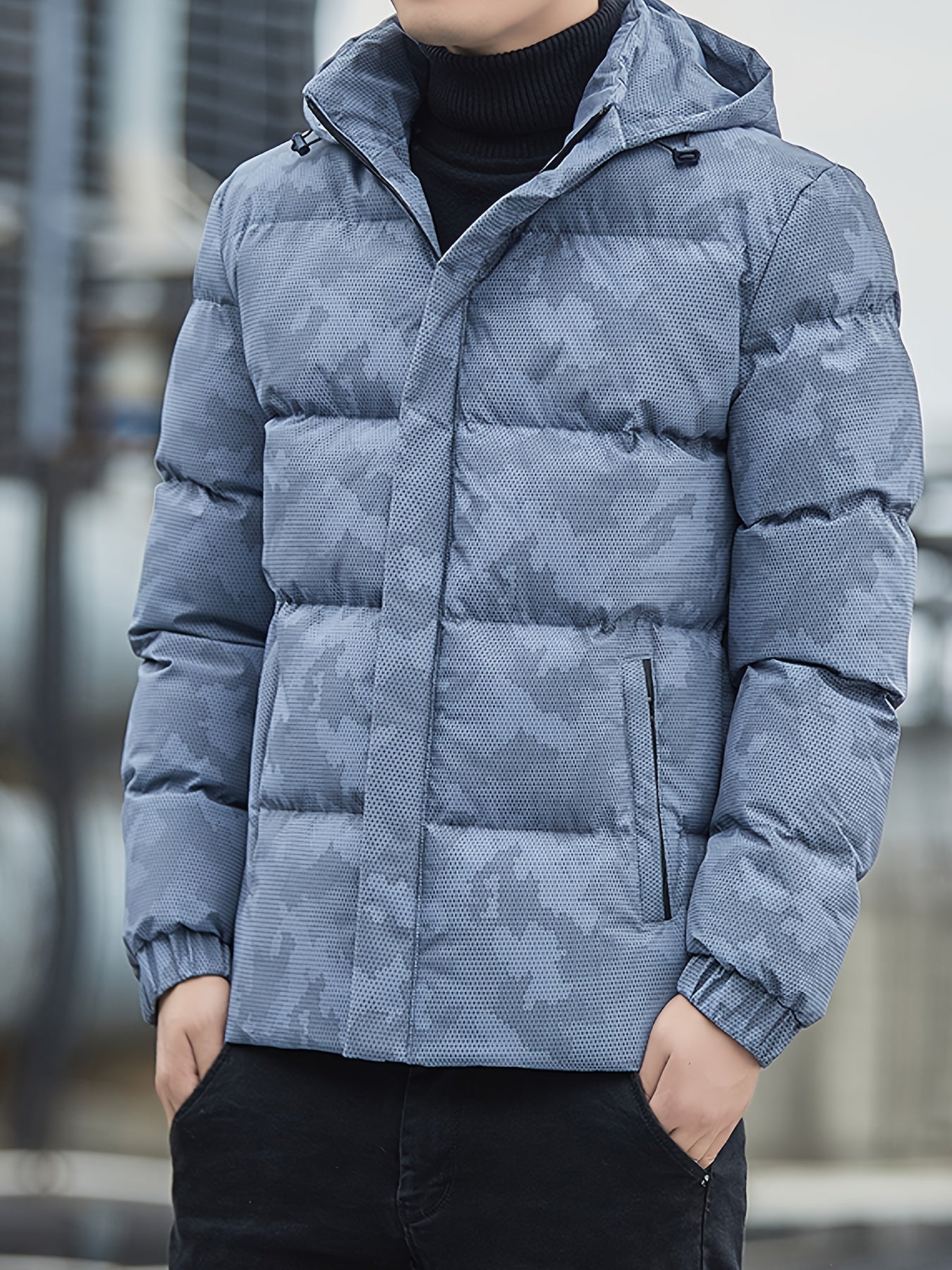 WW | Cotton Zipper Padded Winter Jacket With Detachable Hood For Men - Perfect for Outdoor Activities