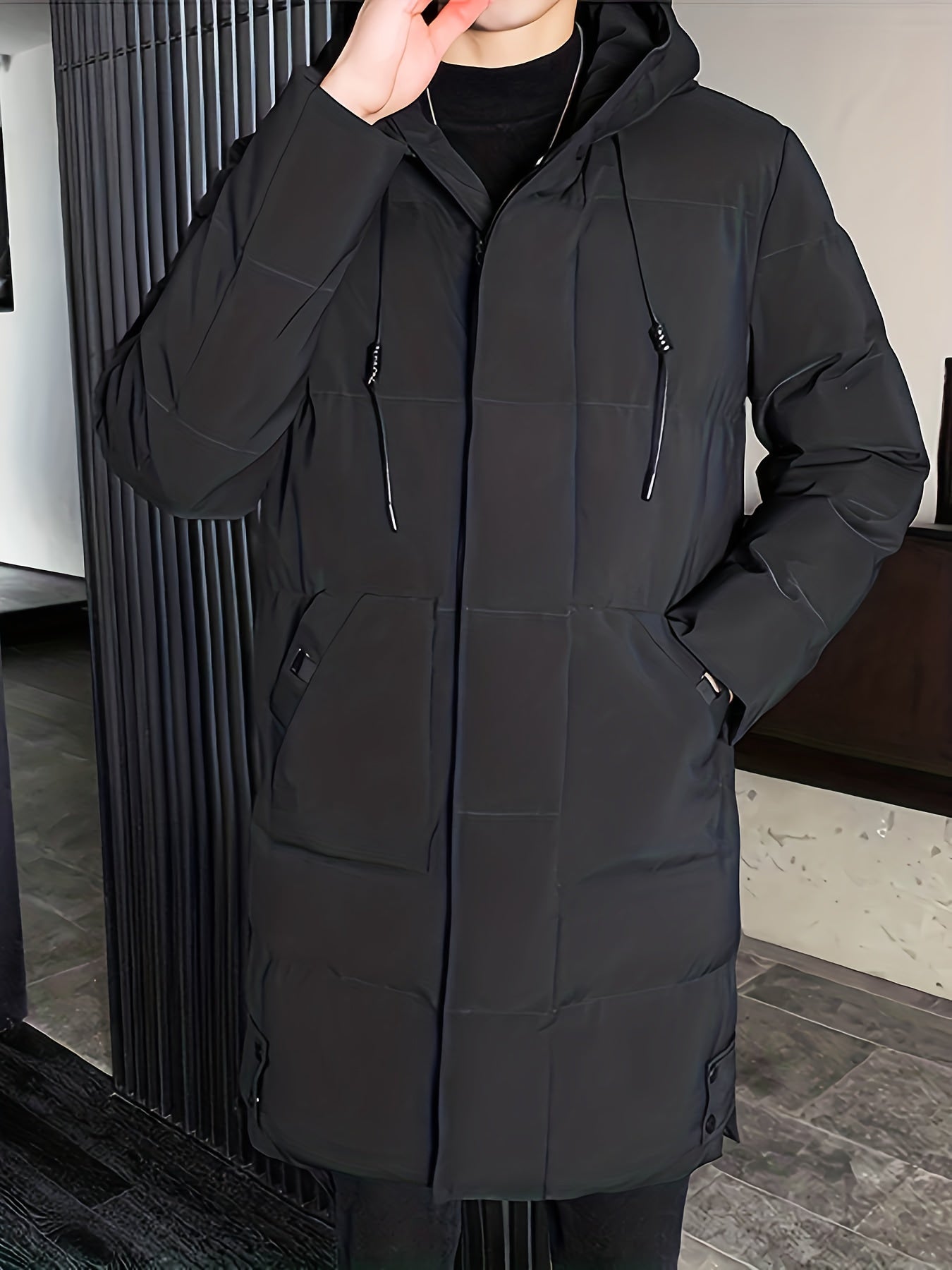 WW | Men's Mid-Length Hooded Winter Jacket - Perfect for Outdoor Activities