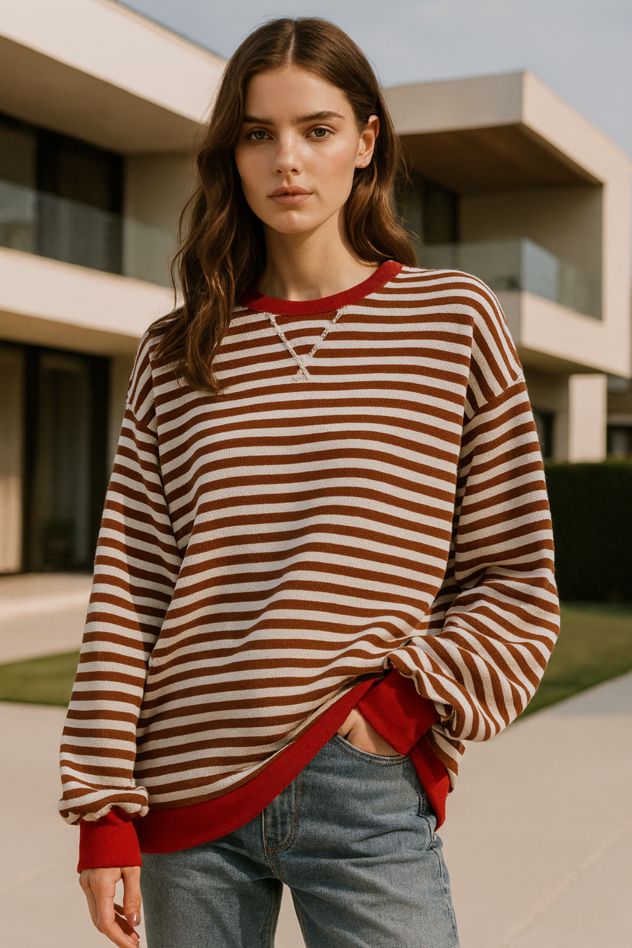Dahlia Striped Cotton Jumper