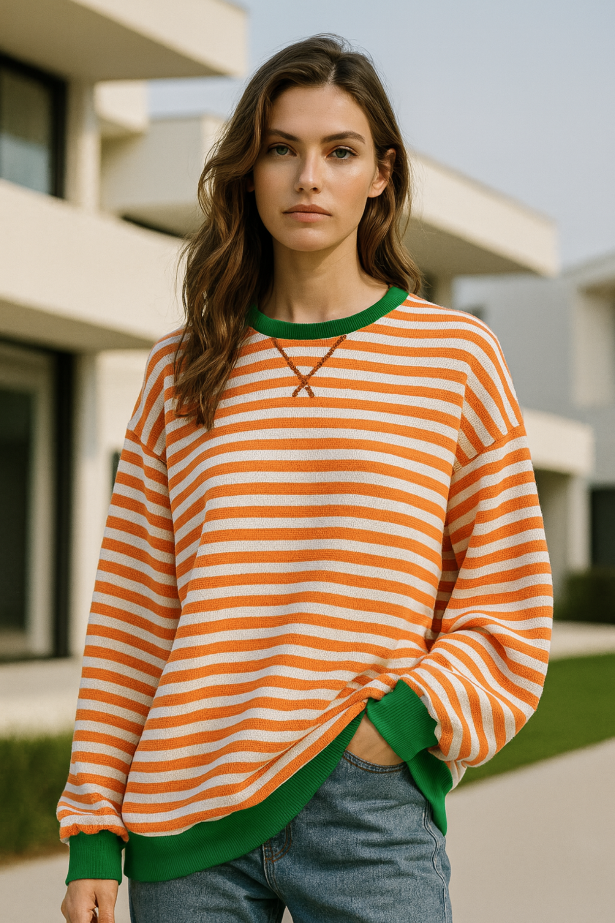 Dahlia Striped Cotton Jumper