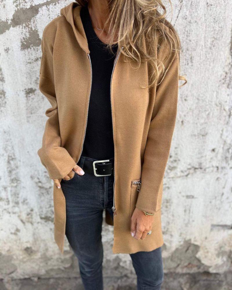 WW | Long cardigan with minimalist embossing