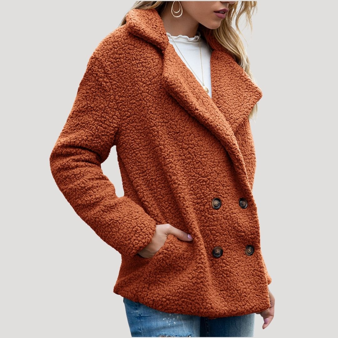 WW | Damen Doppelknopf Fleece Jacke Winterstil