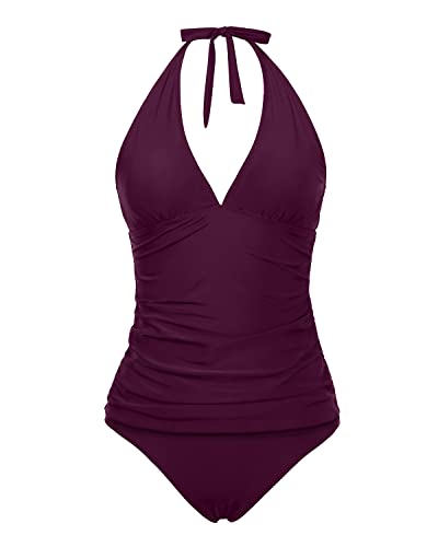 WW | Halter Tankini Swimsuits for Women with Tummy Control