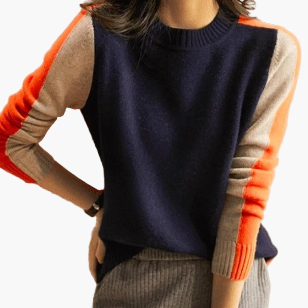 WW | Color Block Sweater with Modern Cut - Perfect for Office and Leisure