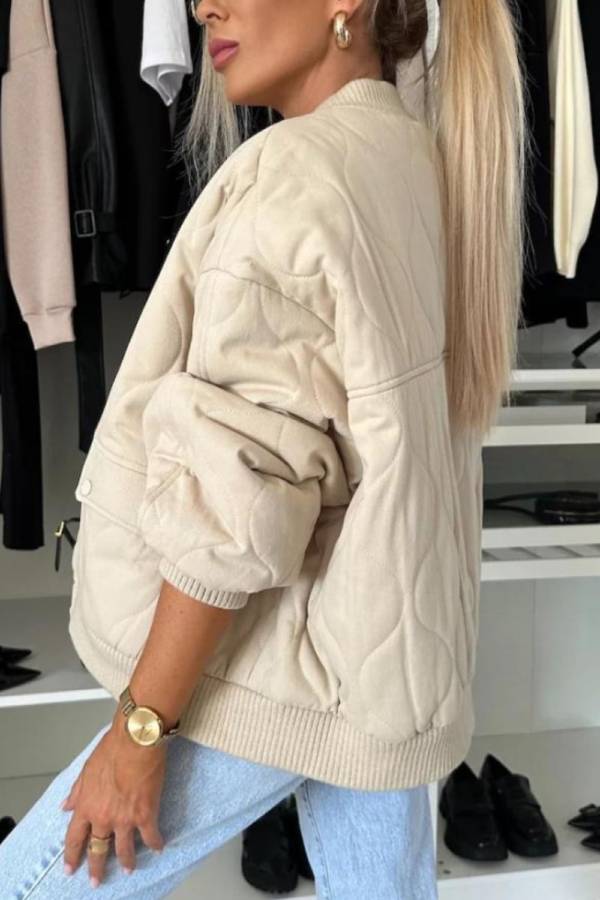 WW | Collar Snap Down Long Sleeve Jacket