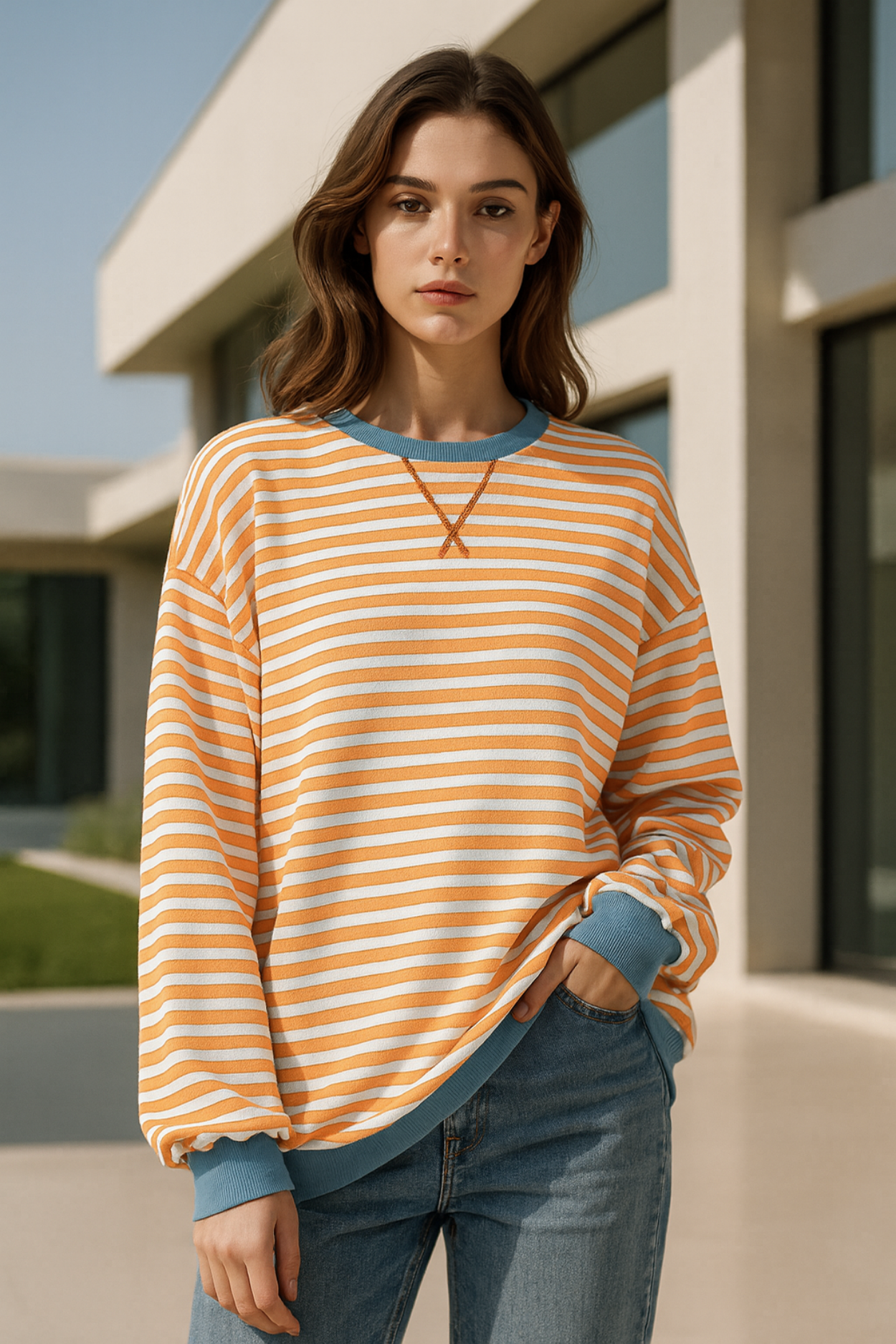Dahlia Striped Cotton Jumper