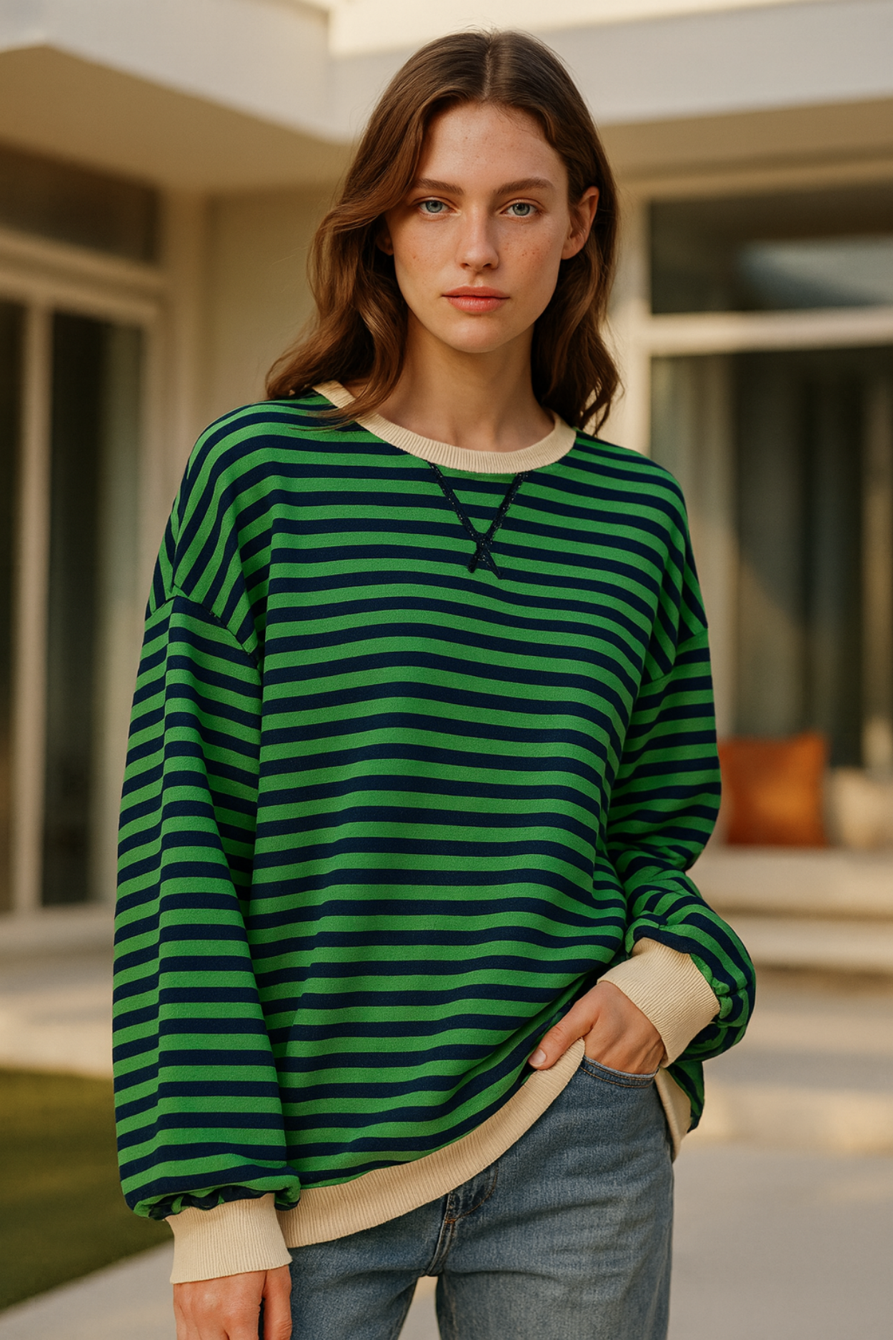 Dahlia Striped Cotton Jumper