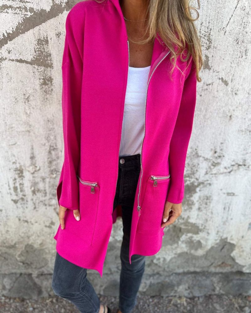 WW | Long cardigan with minimalist embossing
