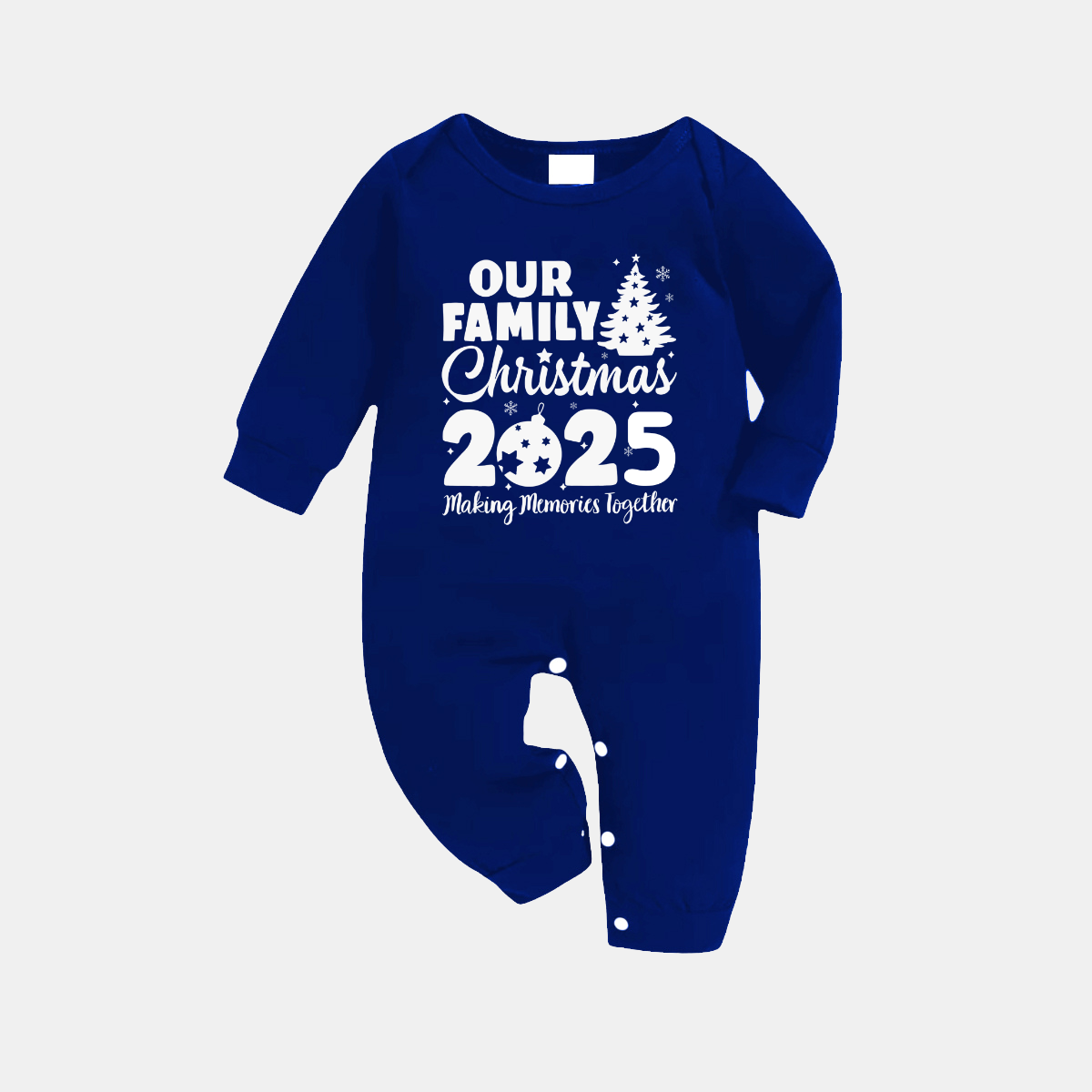 WW | Our Family Christmas 2025 Making Memories Together' Letter Print (White) Blue Plaid Family Matching Pajamas