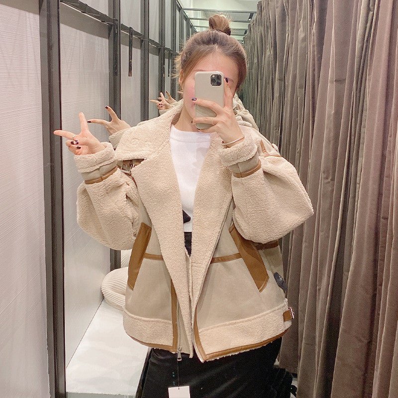 WW | Lined Bomber Jacket - Faux Leather Accents - Warm and Chic - Winter Fashion