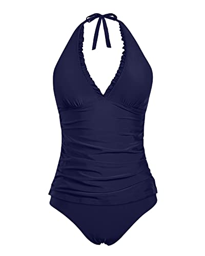 WW | Adjustable Straps Two Piece Swimsuits V-Neck Tankini Swimwear