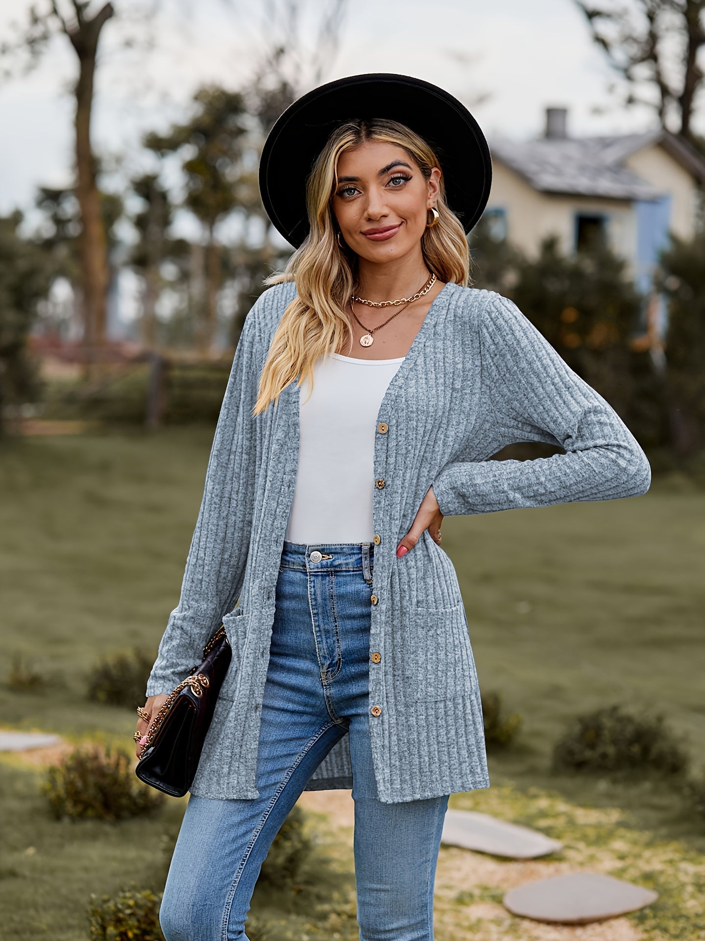 WW | Warm Ribbed Cotton Knitted Cardigan for Women - Perfect for Casual Days